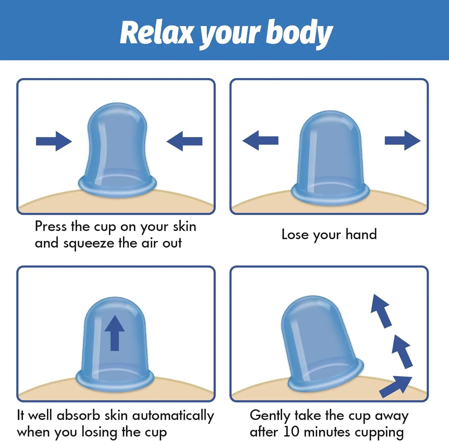 ELERA наборы силиконовых банок для терапии Вакуумная чашка уменьшения