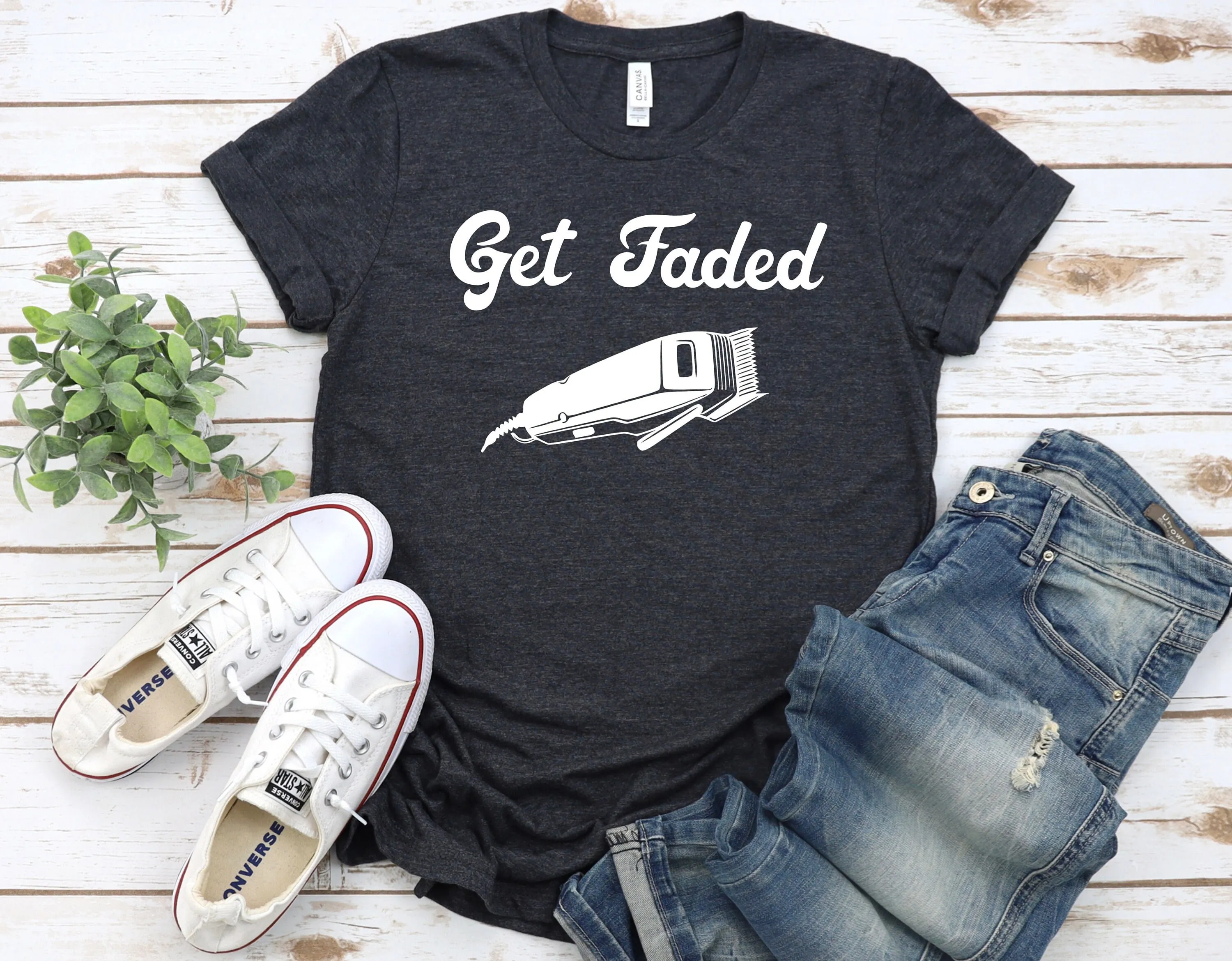 Парикмахерская футболка смешной получить выцветающий магазин S винтажный