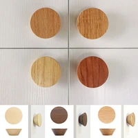 nordic wood round pull knobs natural cabinet door drawer wardrobe cupboard dressing table handles furniture fittings wholesale