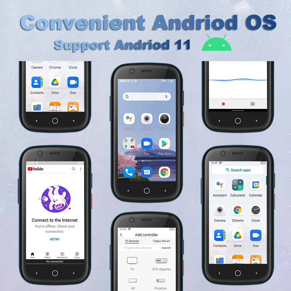 Unihertz Jelly 2 Small Smartphone Helio P60 Octa Core Android 11 6GB 128GB 16MP Cellphone 2000mAh Battery Dual SIM Mobile Phone