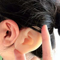 simulation human soft silicone ear model reusable ear stud practice piercing jewelry pendant display tools hearing earphones set