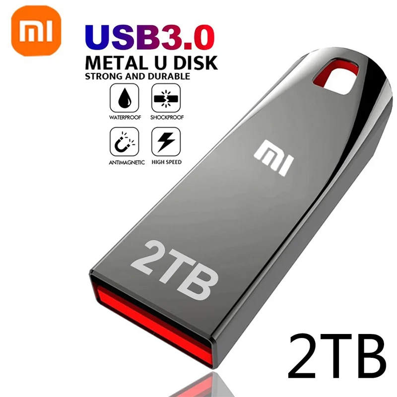 Xiaomi Metal Usb 2TB 3.0 Flash Drives High Speed Pendrive 1TB 512GB Usb Drive Portable SSD Memoria Usb Flash Disk TYPE-C Adapter
