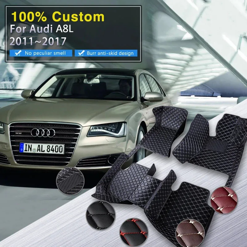 

Car Floor Mats For Audi A8L D4 4H 2011~2017 Carpet Leather Rug Durable Mat Anti Dirt Pad Interior Parts Car Accessories 5Seat