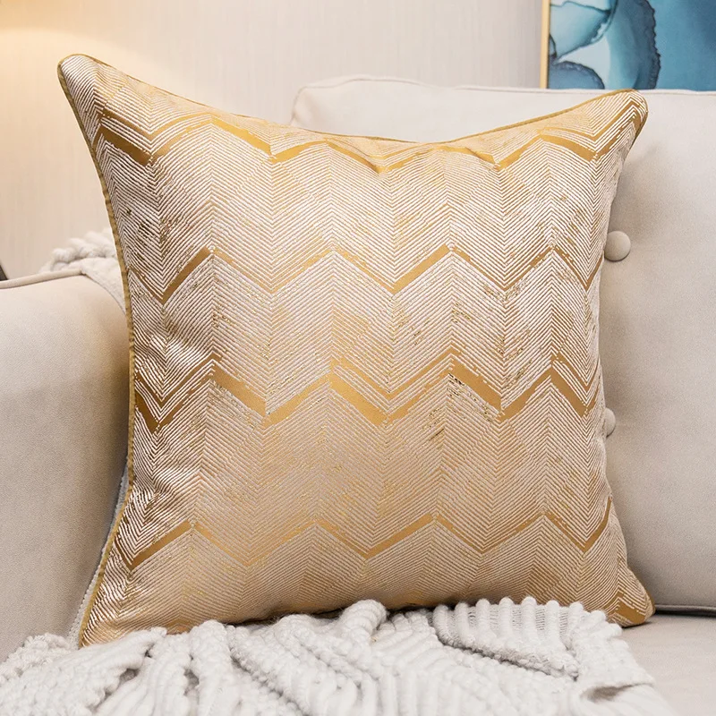 

Luxury Cushion Cover 30x50 45x45cm Decorative Pillows Cover for Sofa Livingroom Home Decor Pillowcase Jacquard Design Beige Gold