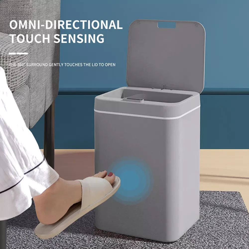 

DQOK Smart Induction Trash Can Automatic Dustbin Bucket Garbage Bathroom for Kitchen Electric Type Touch Trash Bin Paper Basket