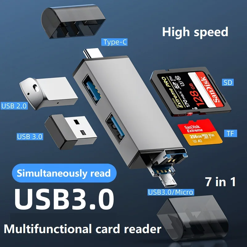 Устройство для чтения SD-карт Type-C OTG USB 3,0, устройство для чтения карт памяти, Usb кардридер с универсальным устройством чтения Micro SD/SDHC/SDXC/MMC