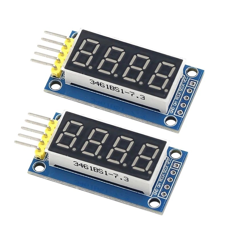 

2Pcs 4 Digit Digital Tube Display Module LED Brightness Adjustable With Clock Point LED Display