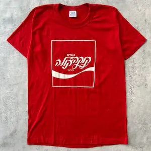 Винтажная футболка 70-х годов Coka Cola Hebrew (M) Футболка с рисунком Маши кока-кола и