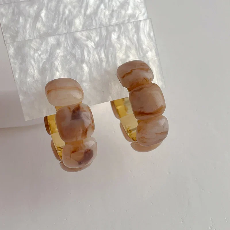 Серьги-кольца Minar золотые полимерные