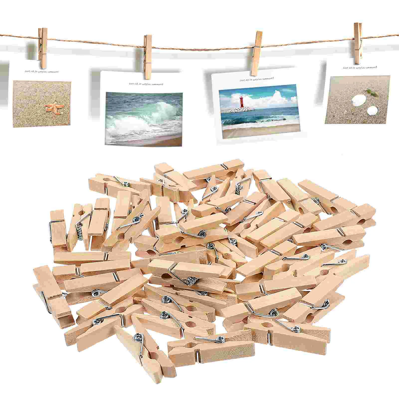 

1 Set Decorative Photo Clips DIY Picture Clips Memo Clamps Wooden Wall Photo Displaying Clips