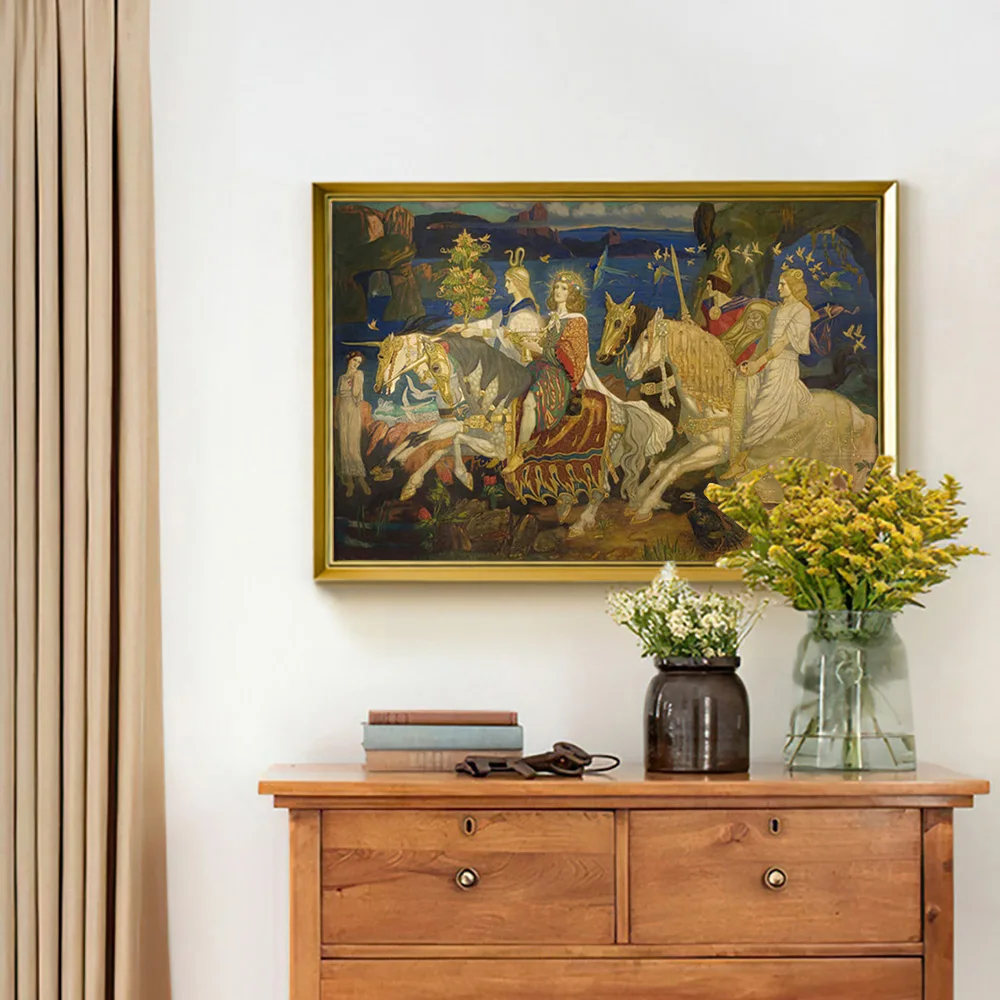 

John Duncan Vintage Print Art Poster Riders Of Sidhe Canvas Painting Religion Wall Stickers Home Decor