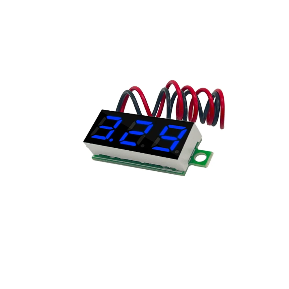 Фото 0.28-inch DC LED digital voltmeter 0-100V voltmeter for automotive mobile power supply voltage tester 12V red green blue yellow №3