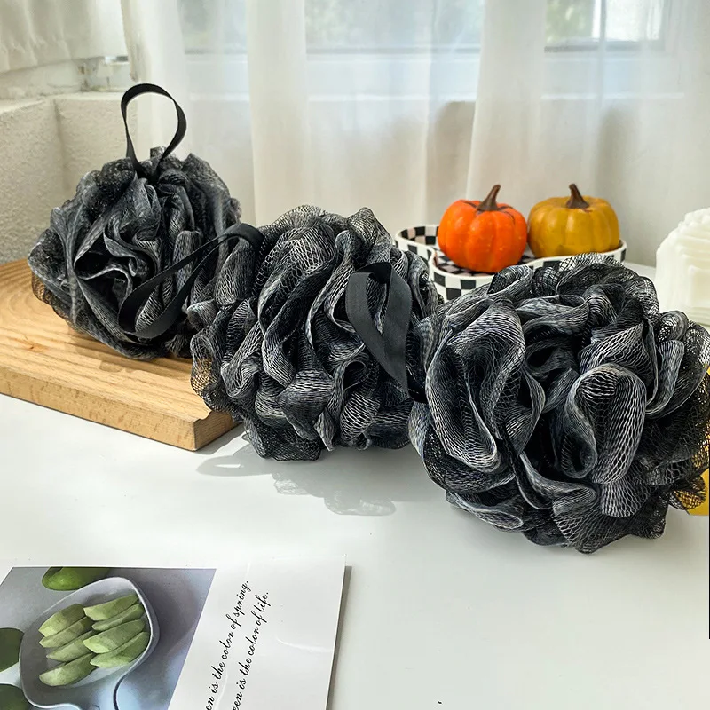 

Black Cotton Shower Ball Large Bamboo Charcoal Shower Ball Frosted Towel Men's and Women's Shower Ball 50g Bath Sponge