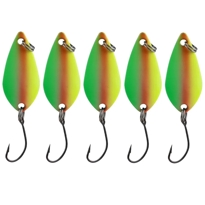 

5pcs Fishing Spoon Lure 2.5g 3.5g 5g Metal Hard Baits Fishing Spinner Bait Wobblers Bass Fishing Tackle Accessories