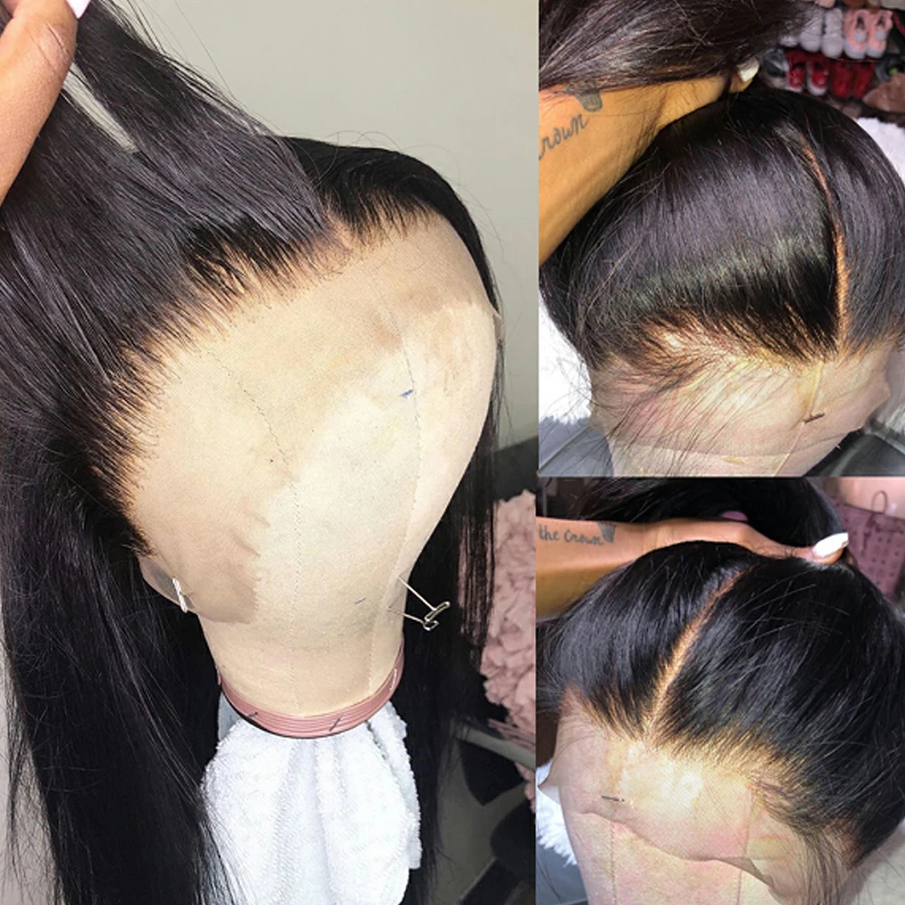 

SHEENREAL Female Long 13x6 Lace Frontal Wig Deep Part Preplucked Peruvian Remy Transparent Human Hair Women Wigs Bleached Knots