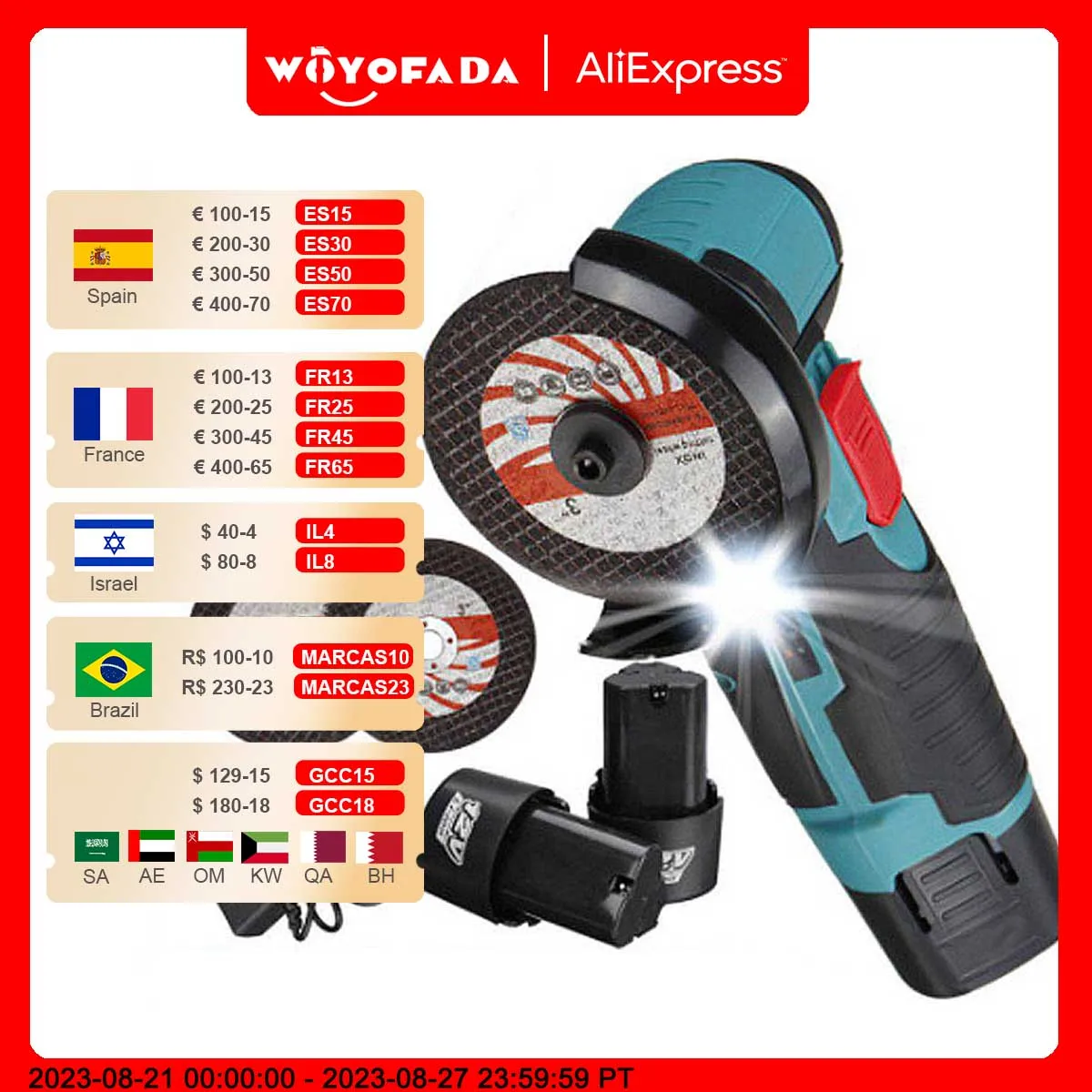 Mini 12V Brushless Cordless Angle Grinder Mini Cutter Power Tool 19500 RPM Grinding Cutting Metal Wood With Lithium Battery