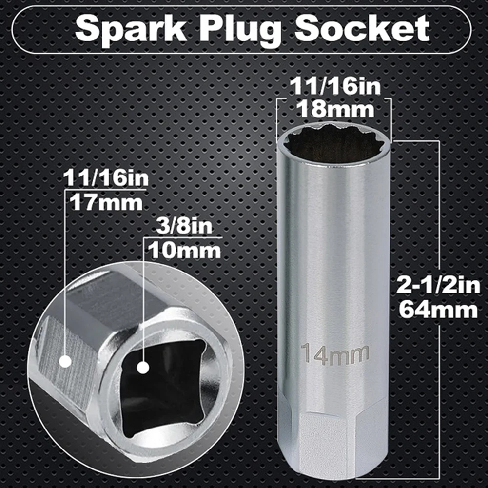 

Wrench Spark Plug Socket 1pcs 3/8 Inch 62mm Chrome Vanadium Steel Silver Sleeve Socket 12-point 18.5/20mm Cheap