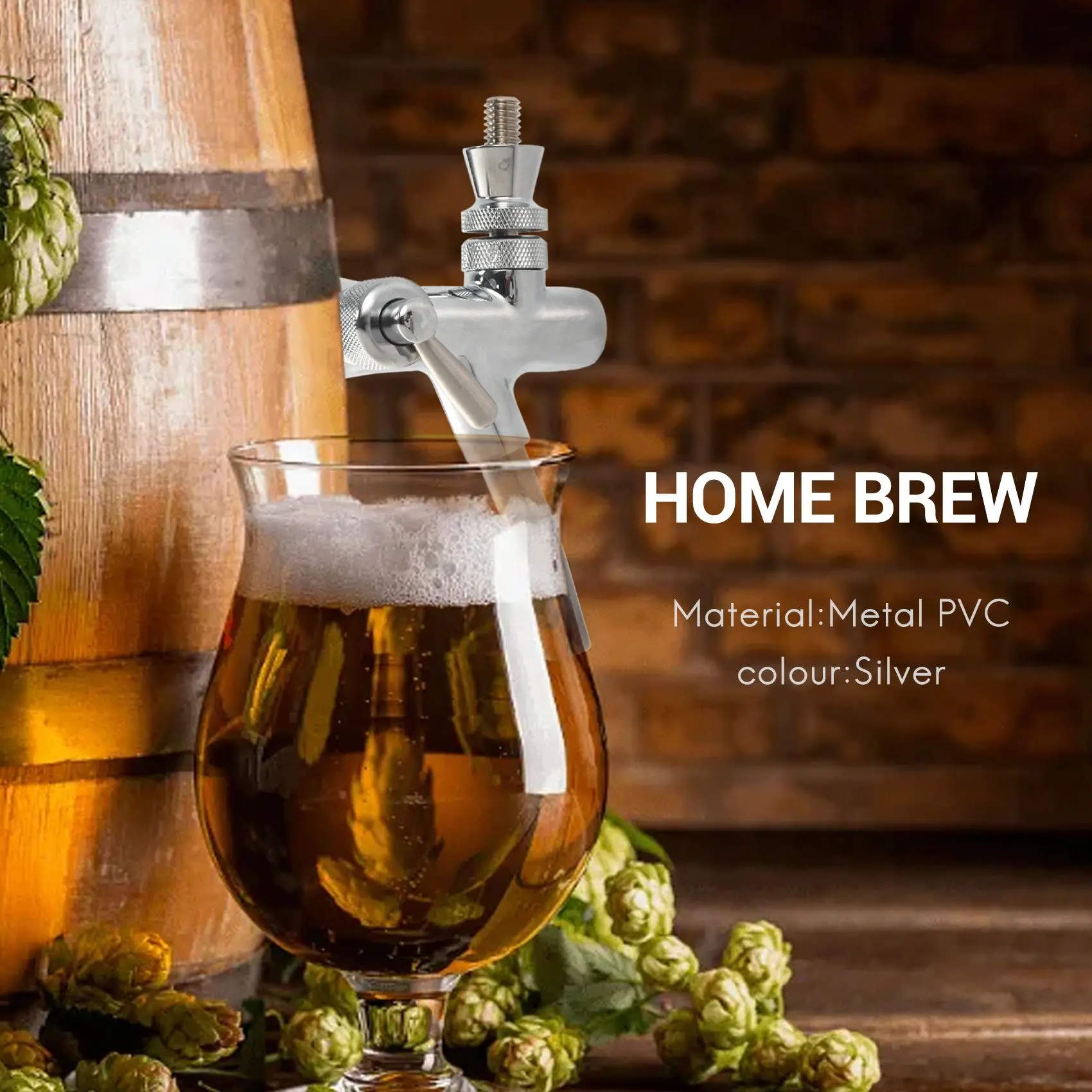 

Регулируемый хромированный кран для пива G5/8, с длинным стержнем