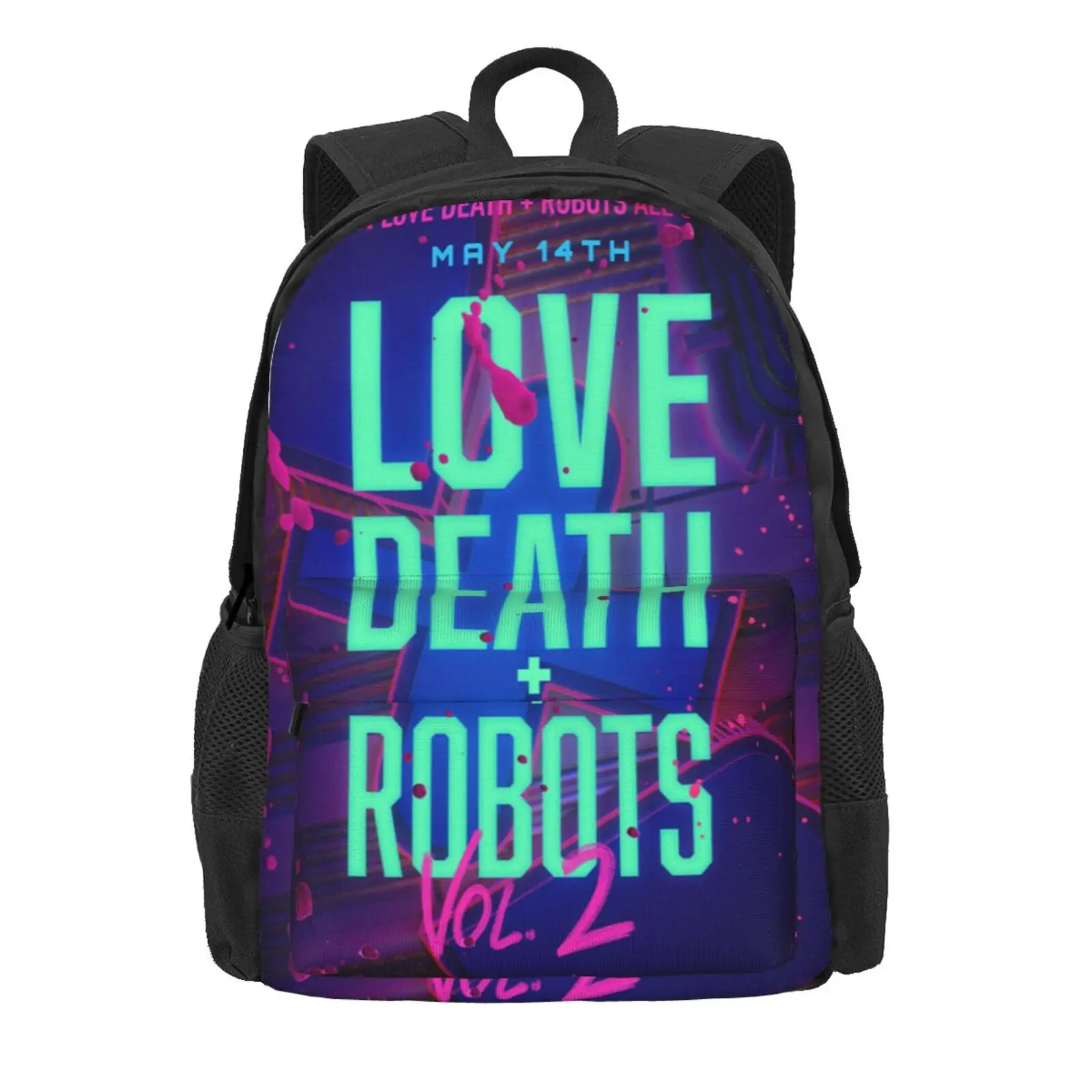 

Женская школьная сумка Love Death & Robot 6, рюкзак черного цвета, дорожная сумка
