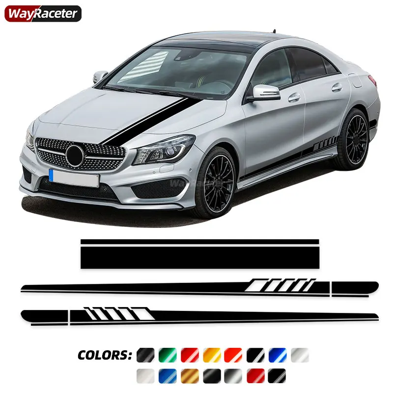 Наклейка на капот Mercedes Benz C117 C118 W117 W118 X117 X118 CLA Class AMG CLA45, 3 шт.