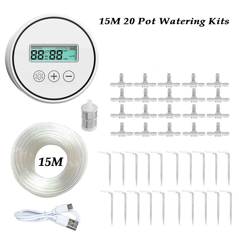 

10/15M Smart Automatic Drip Irrigation Controller Watering System Kit for Gardening Plant Sprinkler Drip Irrigation Device