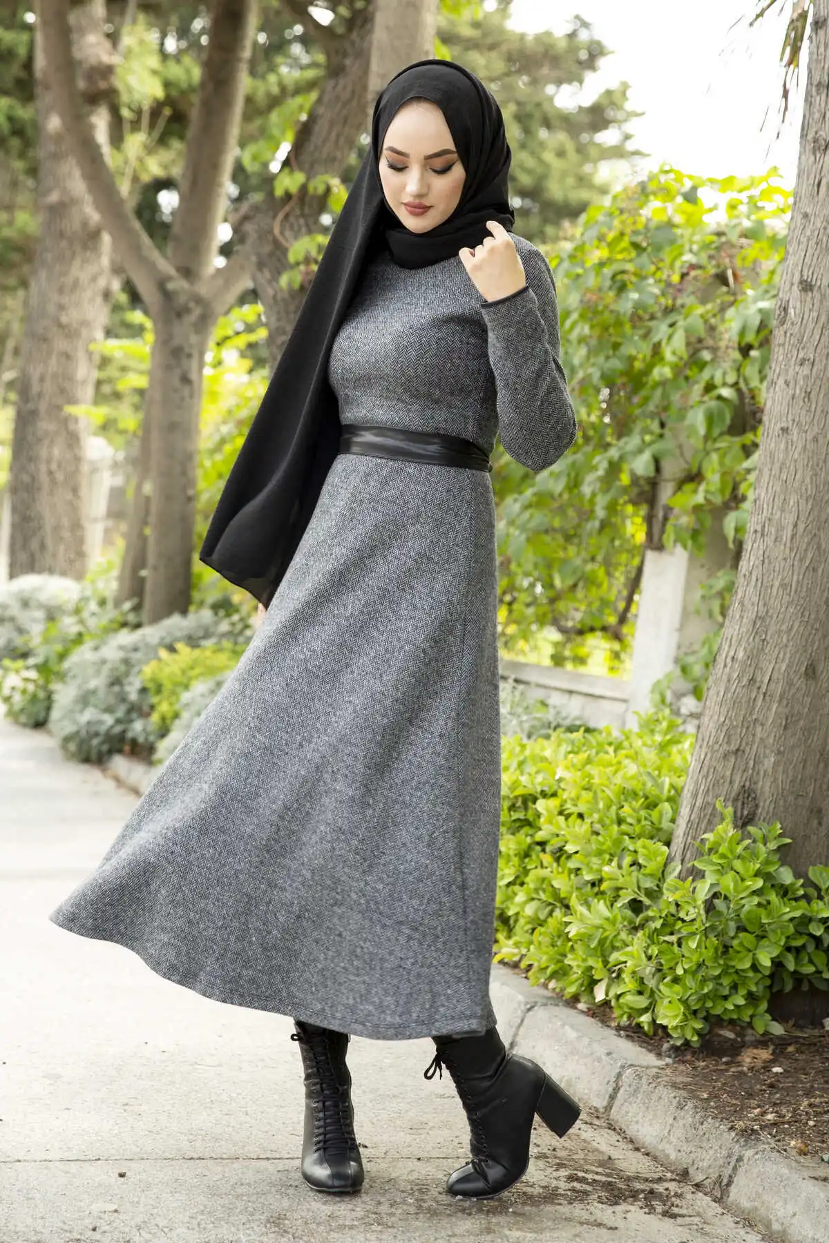 Women Sports Dress Belted dresses for women kaftan abaya women long Muslim dress Muslim women hijab abayas