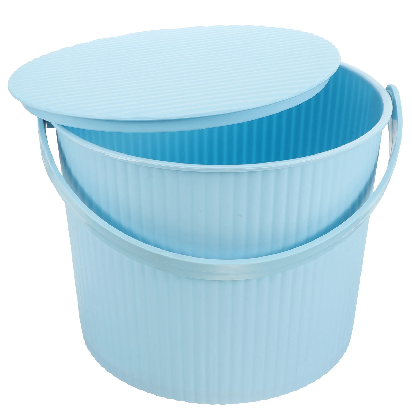 

Storage Bucket Lid Plastic Bins Household Small Stool Bath Basket Tubs Laundry Parties Round