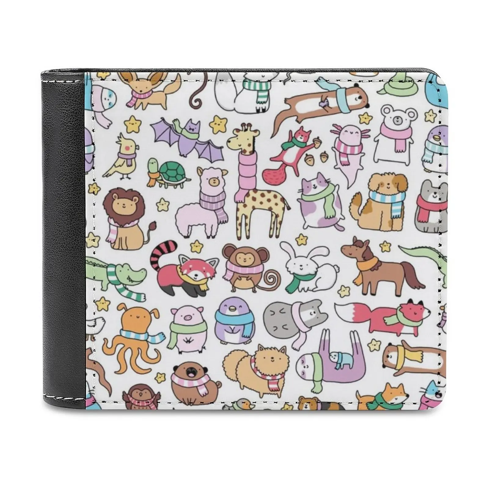 

Зимние кожаные кошельки с животными каракули мужской кошелек держатели для кредитных карт высококачественный кошелек милый