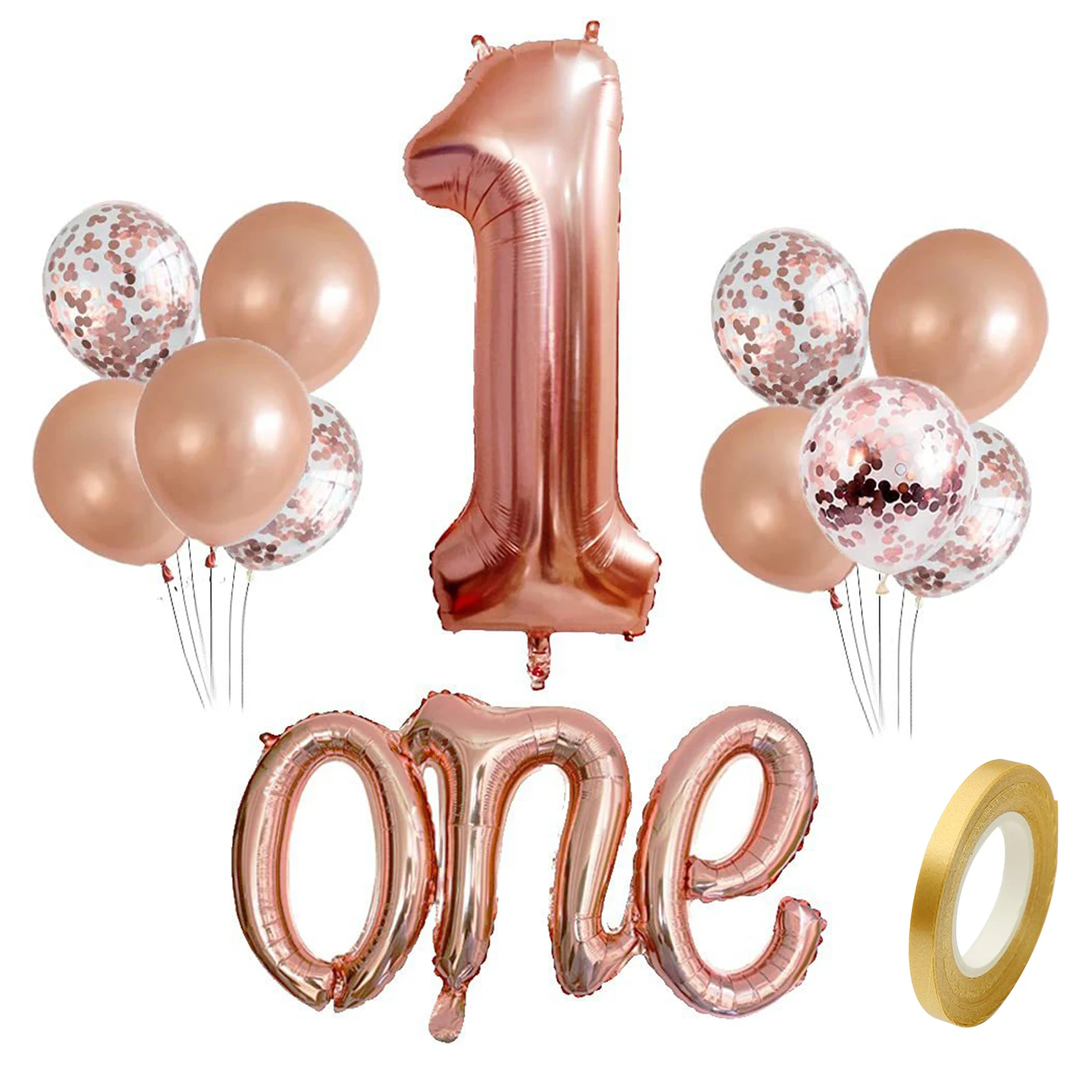 

14pcs Number Balloon Set Baby Shower Happy Birthday Decor Graduation Large Anniversary Party Supplies One Year Old Aluminum Foil