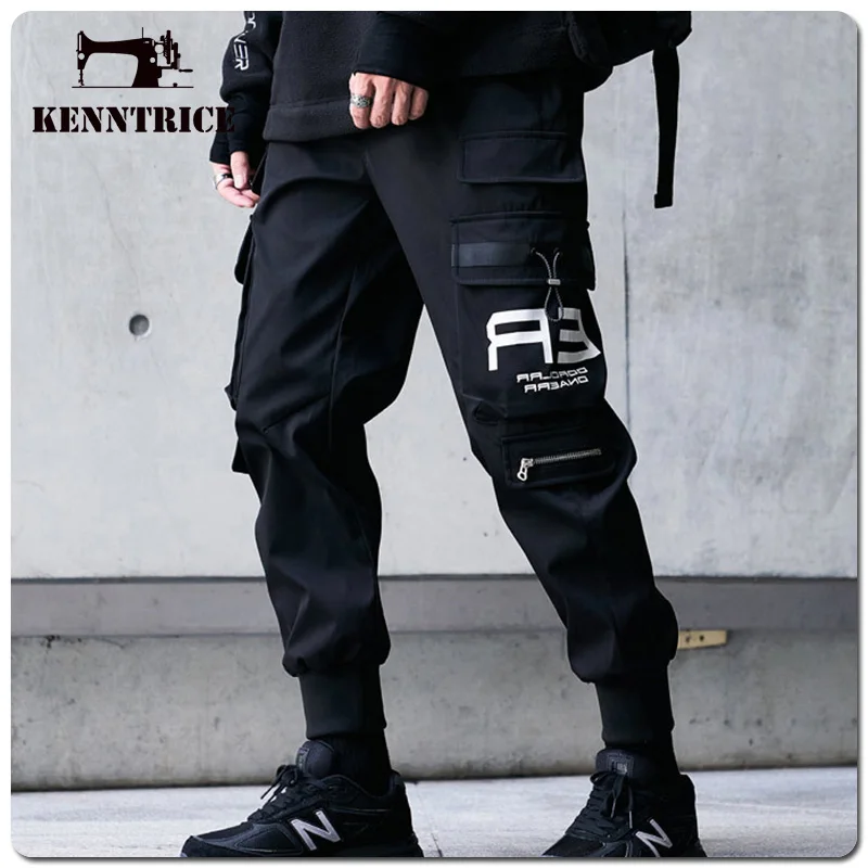 

Kenntrice Men'S Hip Hop Cargos Trousers Baggy Wide Casual Fashion Streetwear Pockets Autumn Cold Proof Thermal Pants For Man