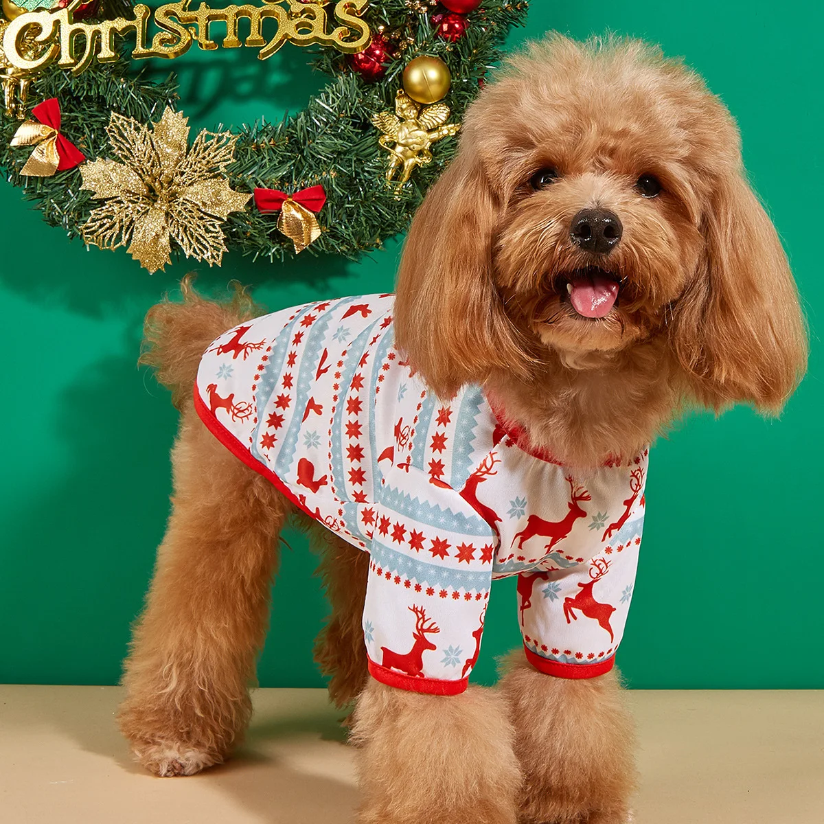 

Christmas dog sweater Teddy cartoon T-shirt printed cat pet clothes