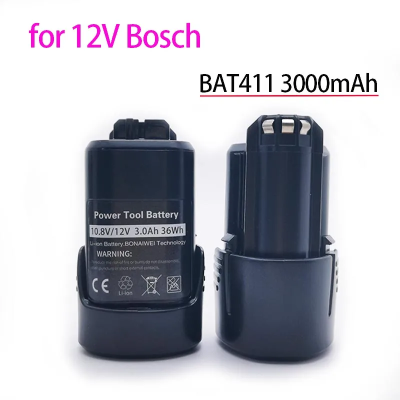 Фото ✔ Для BOSCH BAT411 10,8 В литий-ионная аккумуляторная батарея BAT411A BAT412 BAT412A BAT413 BAT413 Сменная батарея 12 В №2