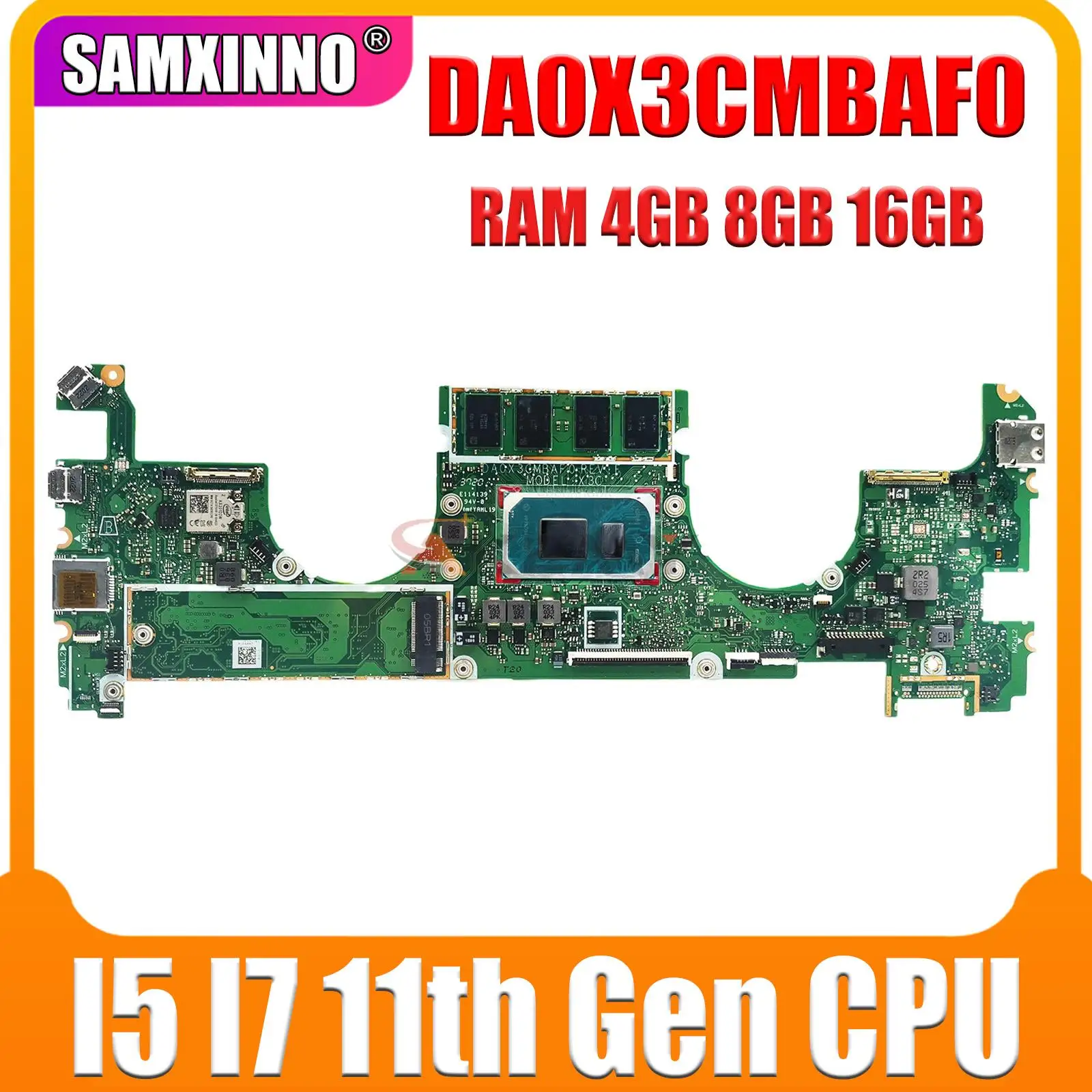 

DA0X3CMBAF0 HP SPECTRE X360 14-EA Laptop Motherboard With I5 I7 11th Gen CPU UMA RAM 4GB 8GB 16GB 100% test OK