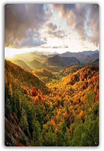 

Metal Sign Autumn Sunset On The Blue Ridge Parkway from Flat Rock Overlook