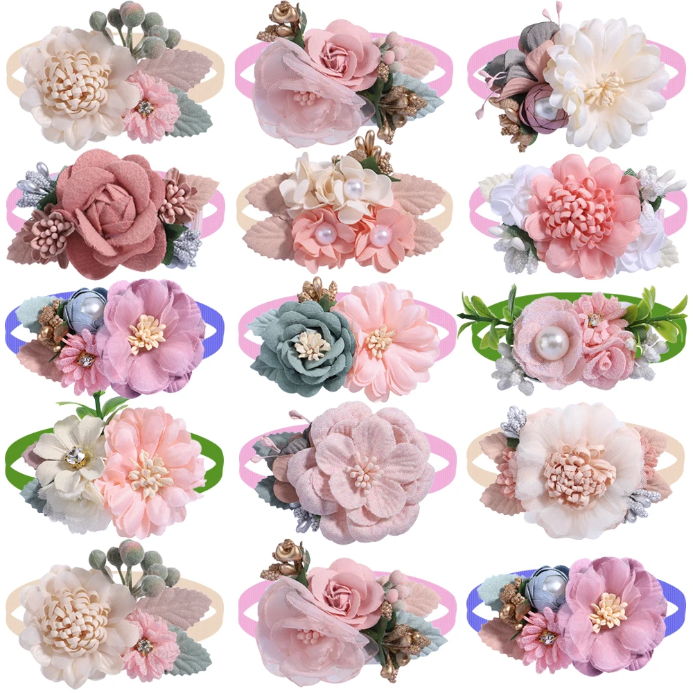 

Flower Bow Pet Colorful Dog Accessories For Collar Accessories Dog Grooming Pet Tie Bowtie Flowers Bowties 25pcs Dogs Necktie