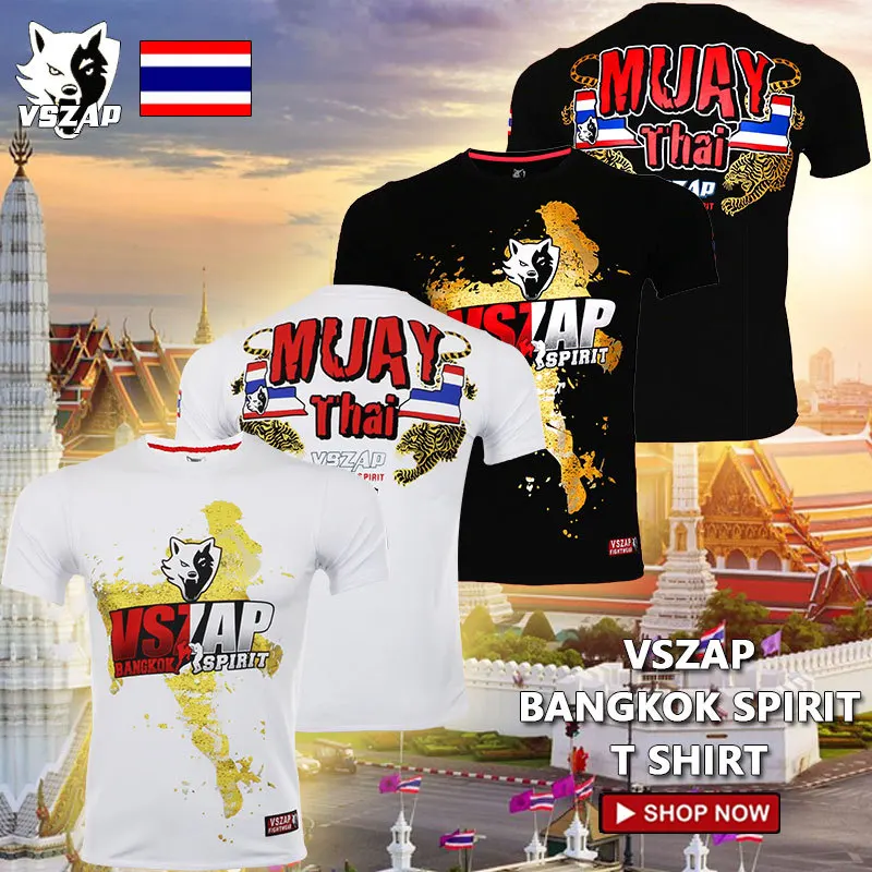 VSZAP Rashguard Муай Тай Мужская футболка для ММА с короткими рукавами одежда фитнеса и