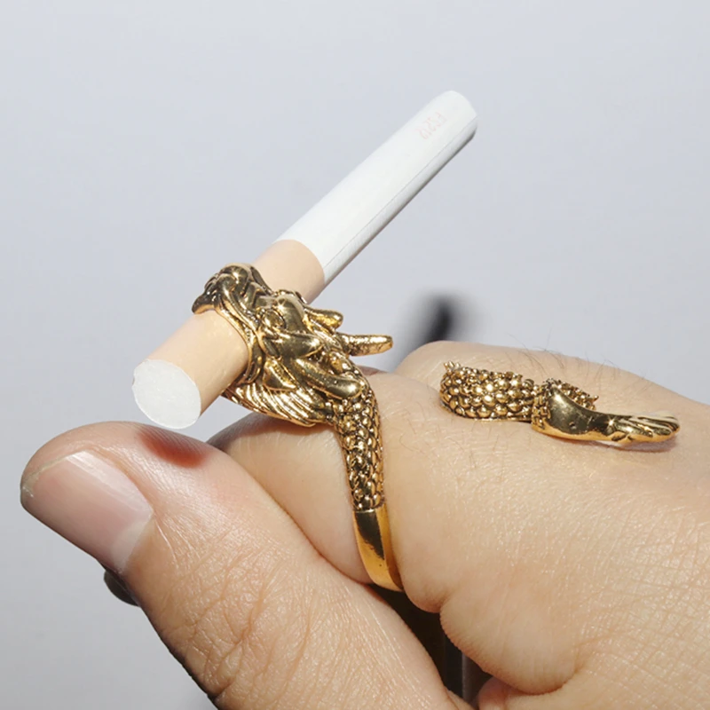 

Vintage Dragon Shaped Cigarette Ring Gadgets for Men Smoking Pipe Accessories Unique Gifts Cigar Ring Wholesale