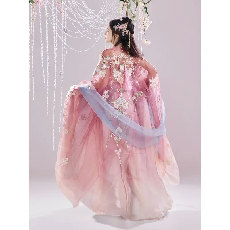 JY18 Original Hanfu Female Embroidery Chebule Skirt Modified Han Elements Chest-length Tang Spring Suit