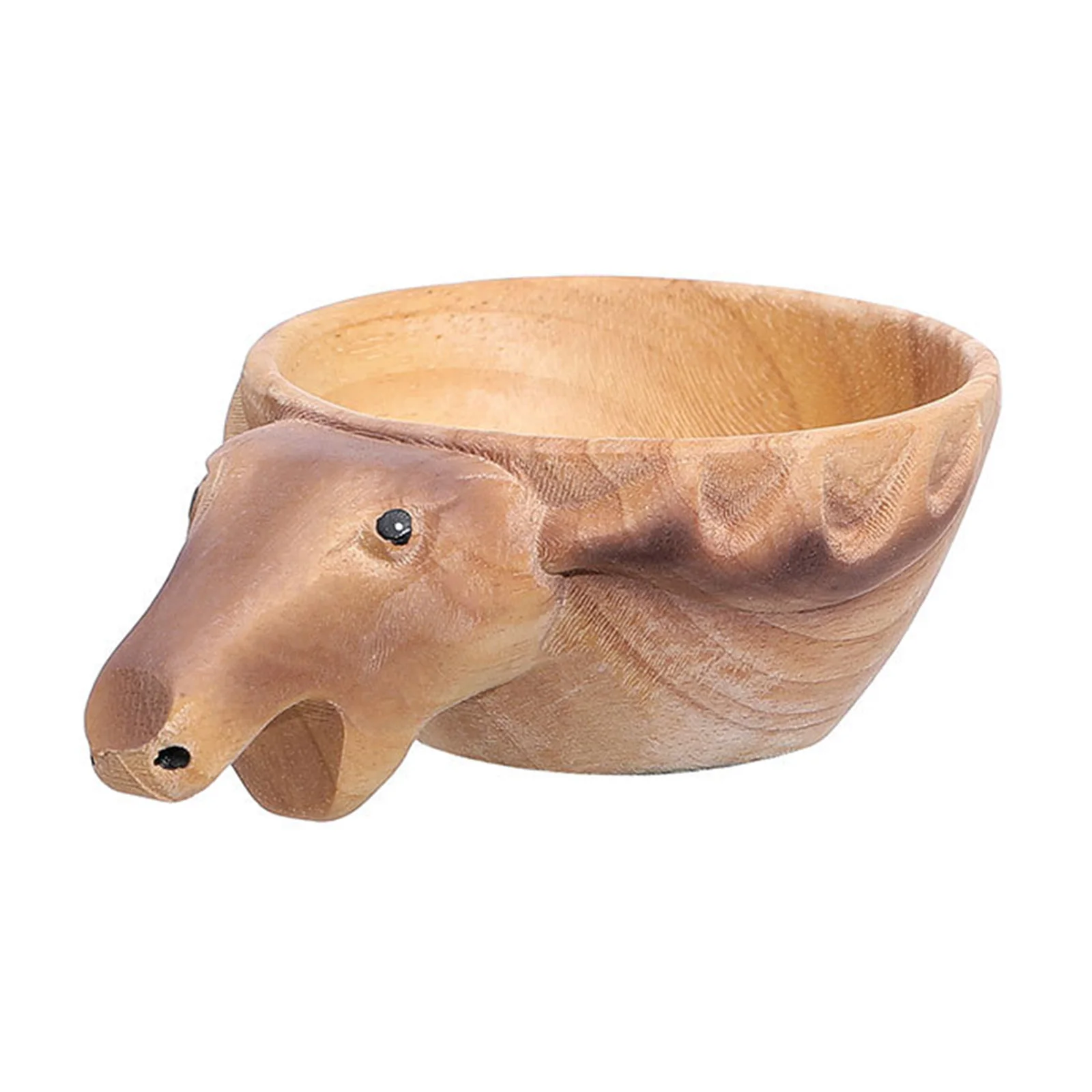 Деревянная чашка для воды ручная работа декор в виде головы оленя милая статуя