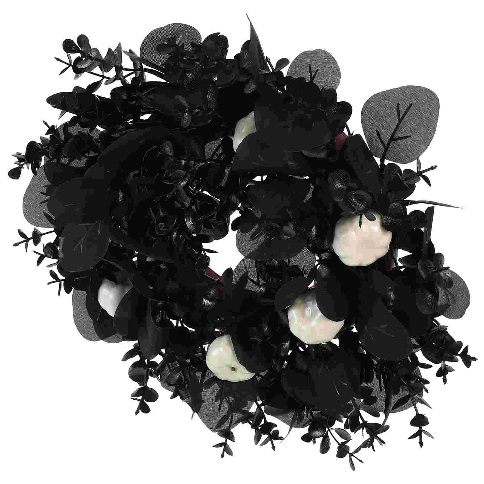 Хэллоуин венок черный кленовый лист кольцо тыква подвесные украшения ужас