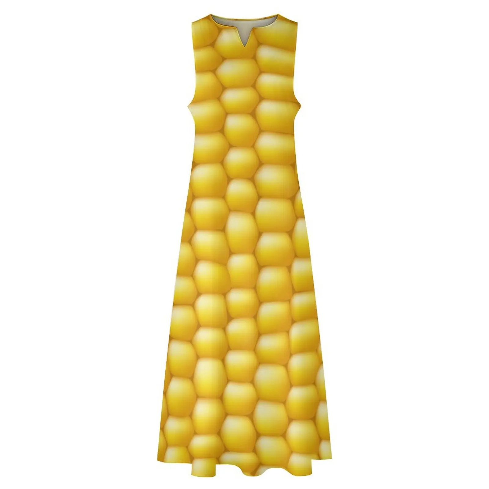 Длинное платье с изображением кукурузного початка женское женская летняя одежда