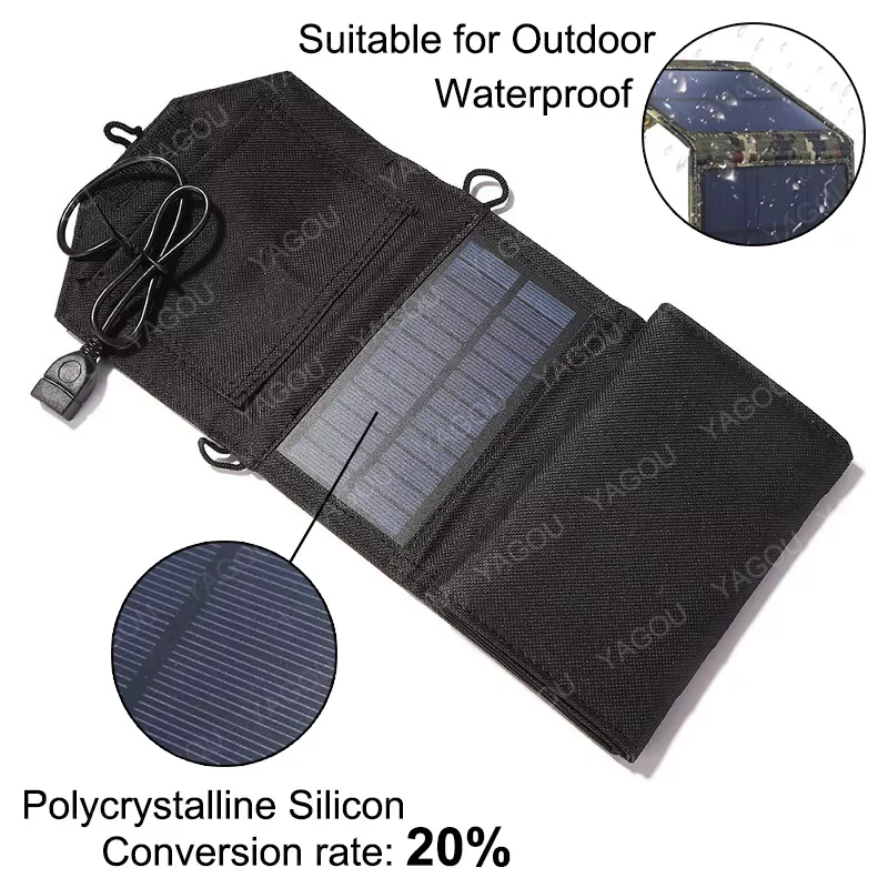 

NEW 120W Folding Solar Charger USB 5V Solar Plate Panel Portable Cells Battery Charging for Outdoor Phone Power Bank Camp Hiking