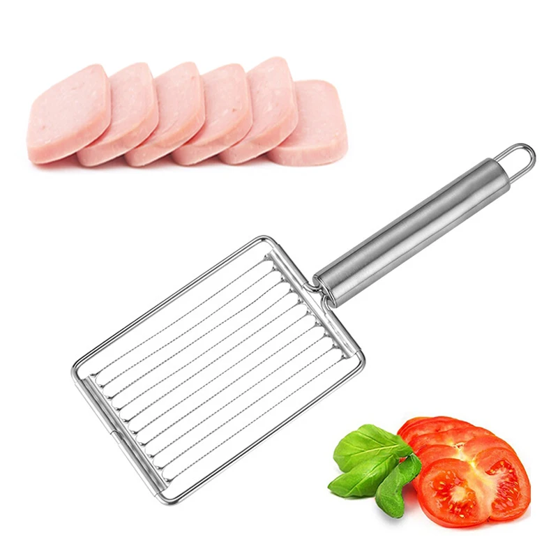 

1PC Tomato Luncheon Meat Slicer Stainless Steel Ham Sausage Banana Egg Fruit Cutter Salad Sundaes Tools Kitchen Cooking Gadgets