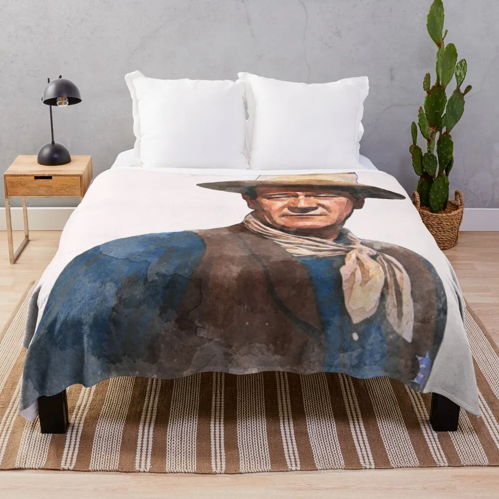 

John wayne "o duque"-aquarela lance cobertor e cobertor oversized lance cobertor cobertor lã