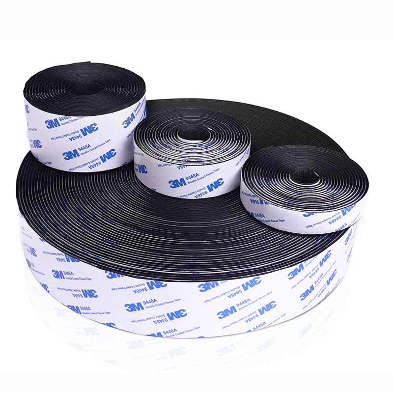 

16/20/30/38/50mm Strong Self Adhesive 3M Glue Hook and Loop Fastener Tape Nylon Sticker Adhesive with Glue for DIY Accessories