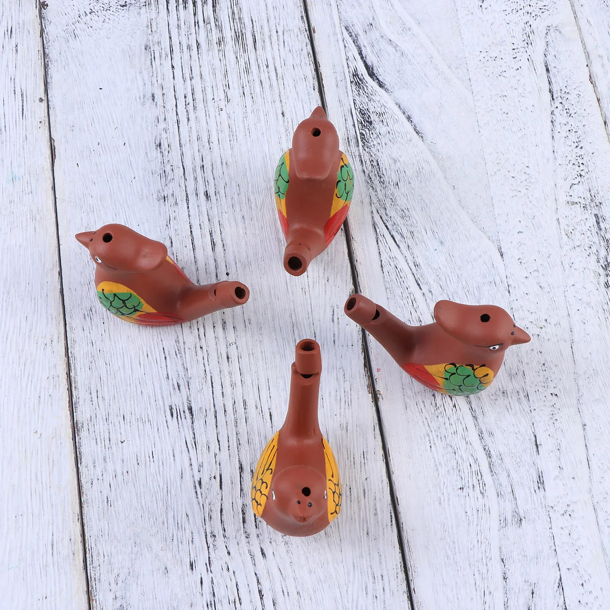 

4pcs Water Bird Whistle Musical Creative Colored Drawing Ceramic Bird Warbler Bathtime Toys Chirps for Children