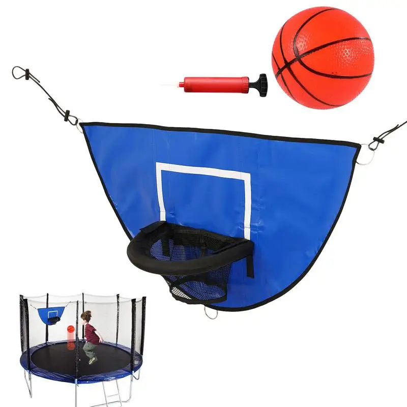 

Full Set Trampoline Basketball Hoop With Small Basketball &Frame Mini Basketball Hoop Attachment For Trampoline Outdoor Kids Fun