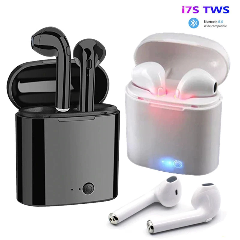 Купи I7s TWS Fone Wireless Headphones Bluetooth Earphones With Mic Charging Box Earbuds For IPhone Samsung Huawei Xiaomi Smartphone за 260 рублей в магазине AliExpress