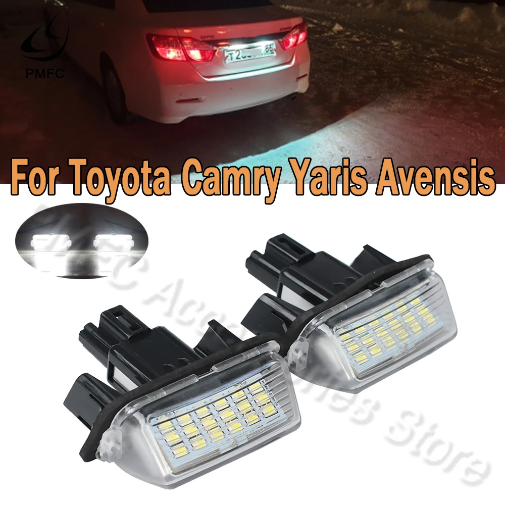 PMFC LED Car Number License Plate Light For Toyota Camry 2013 2014/ YARIS 2012-/ VIOS / Avensis For Peugeot Citroen 206 306 307