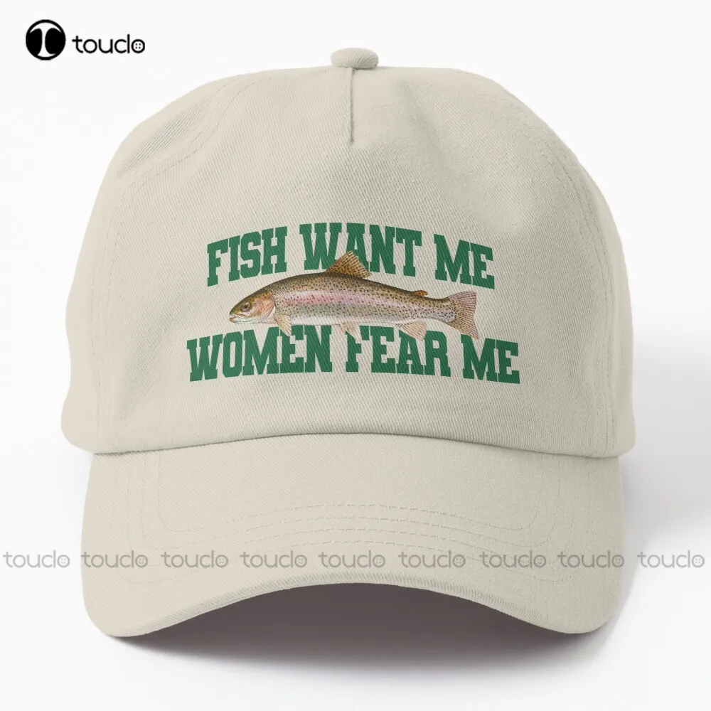 Fish Want Me Women Fear Me Meme Dad Hat Graduation Cap Personalized Custom Unisex Adult Teen Youth Summer Outdoor Caps Sun Hats